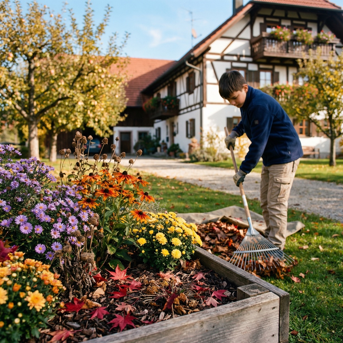 Herbst-Gartenpflege &mdash; Laubbeseitigung und Wintervorbereitung